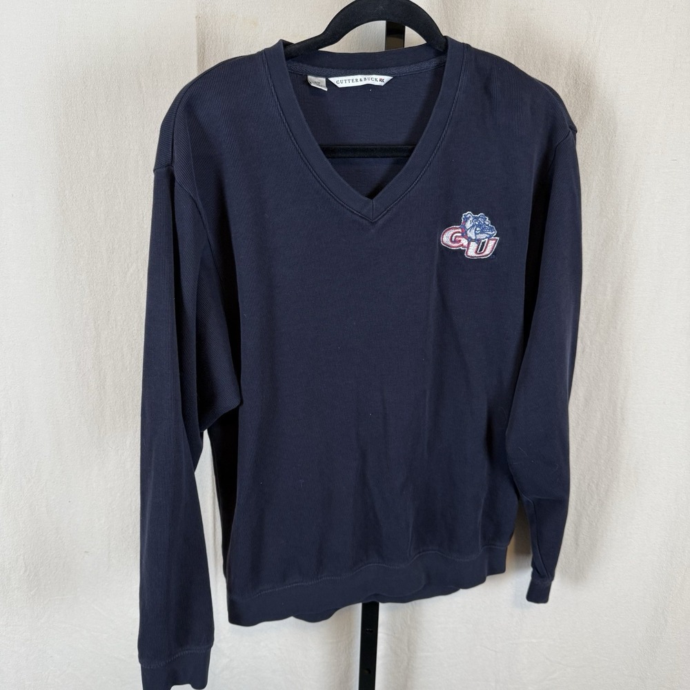 Gonzaga Bulldogs Men's Navy Medium Cotton Embroidered Sweater -‎ Cutter & Buck